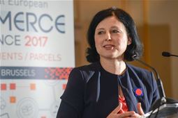 Commissioner Vera Jourova delivers her keynote speech