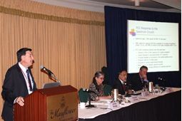 Julius Knapp, Chief of the Office of Engineering Technology , FCC, delivers the opening keynote presentation 