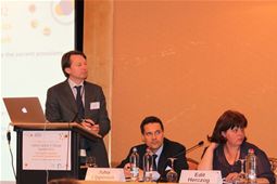 Paal Frisvold, Chairman of the Board at Bellona Europa and Moderator of the conference, with Juho Lipponen and Edit Herczog 