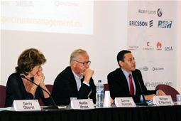 Day 1 keynote speakers participating in a Q&A session