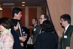 Delegates networking during the pre-conference dinner
