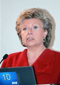 Commissioner Viviane Reding delivering the opening keynote presentation