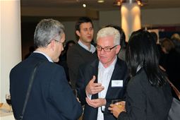 Continuing the discussions over a glass of champagne!